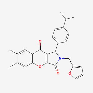 2-(Furan-2-ylmethyl)-6,7-dimethyl-1-[4-(propan-2-yl)phenyl]-1,2-dihydrochromeno[2,3-c]pyrrole-3,9-dione