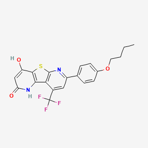 11-(4-butoxyphenyl)-6-hydroxy-13-(trifluoromethyl)-8-thia-3,10-diazatricyclo[7.4.0.02,7]trideca-1(9),2(7),5,10,12-pentaen-4-one