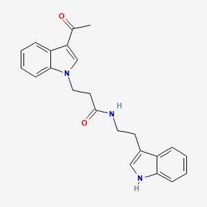 molecular formula C23H23N3O2 B11126726 3-(3-acetyl-1H-indol-1-yl)-N-[2-(1H-indol-3-yl)ethyl]propanamide 