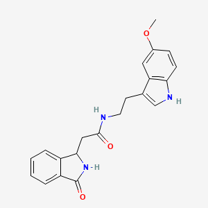 molecular formula C21H21N3O3 B11126745 N-[2-(5-methoxy-1H-indol-3-yl)ethyl]-2-(3-oxo-2,3-dihydro-1H-isoindol-1-yl)acetamide 