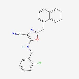 5-[(2-Chlorobenzyl)amino]-2-(naphthalen-1-ylmethyl)-1,3-oxazole-4-carbonitrile