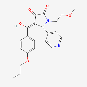 molecular formula C22H24N2O5 B11126770 3-hydroxy-1-(2-methoxyethyl)-4-(4-propoxybenzoyl)-5-(4-pyridinyl)-1,5-dihydro-2H-pyrrol-2-one 