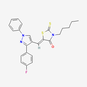 (5Z)-5-{[3-(4-fluorophenyl)-1-phenyl-1H-pyrazol-4-yl]methylidene}-3-pentyl-2-thioxo-1,3-thiazolidin-4-one