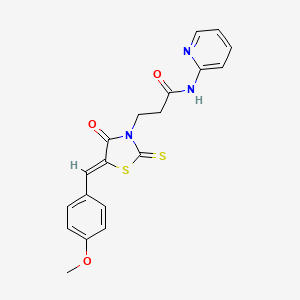 3-[(5Z)-5-(4-methoxybenzylidene)-4-oxo-2-thioxo-1,3-thiazolidin-3-yl]-N-(pyridin-2-yl)propanamide