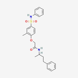 molecular formula C25H28N2O4S B11126804 2-[2-methyl-4-(phenylsulfamoyl)phenoxy]-N-(4-phenylbutan-2-yl)acetamide 