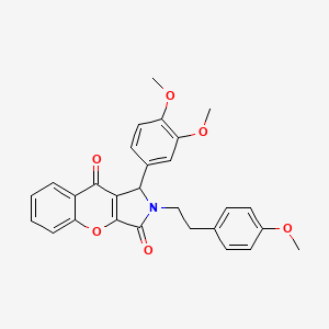 molecular formula C28H25NO6 B11126807 1-(3,4-Dimethoxyphenyl)-2-[2-(4-methoxyphenyl)ethyl]-1,2-dihydrochromeno[2,3-c]pyrrole-3,9-dione 