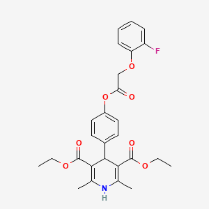 Diethyl 4-(4-{[(2-fluorophenoxy)acetyl]oxy}phenyl)-2,6-dimethyl-1,4-dihydropyridine-3,5-dicarboxylate