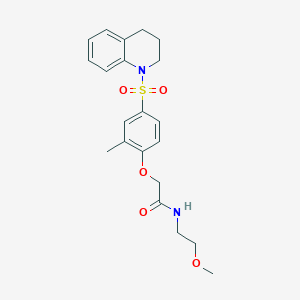 2-[4-(3,4-dihydroquinolin-1(2H)-ylsulfonyl)-2-methylphenoxy]-N-(2-methoxyethyl)acetamide