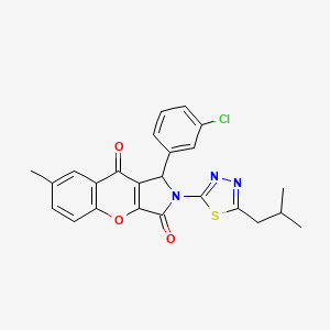 1-(3-Chlorophenyl)-7-methyl-2-[5-(2-methylpropyl)-1,3,4-thiadiazol-2-yl]-1,2-dihydrochromeno[2,3-c]pyrrole-3,9-dione