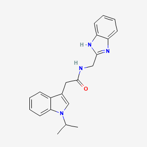 molecular formula C21H22N4O B11126864 N-(1H-1,3-benzimidazol-2-ylmethyl)-2-(1-isopropyl-1H-indol-3-yl)acetamide 