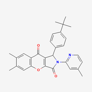 1-(4-Tert-butylphenyl)-6,7-dimethyl-2-(4-methylpyridin-2-yl)-1,2-dihydrochromeno[2,3-c]pyrrole-3,9-dione