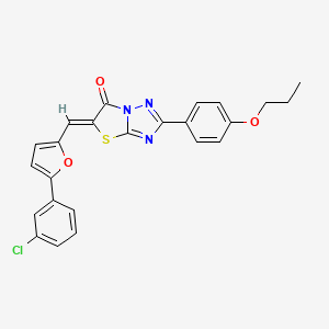 molecular formula C24H18ClN3O3S B11126918 (5Z)-5-{[5-(3-chlorophenyl)furan-2-yl]methylidene}-2-(4-propoxyphenyl)[1,3]thiazolo[3,2-b][1,2,4]triazol-6(5H)-one 