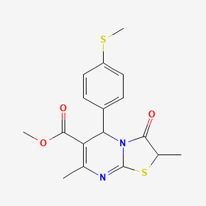 molecular formula C17H18N2O3S2 B11126920 methyl 2,7-dimethyl-5-[4-(methylsulfanyl)phenyl]-3-oxo-2,3-dihydro-5H-[1,3]thiazolo[3,2-a]pyrimidine-6-carboxylate 