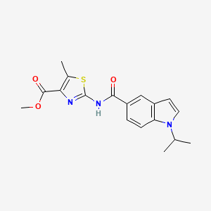 molecular formula C18H19N3O3S B11126956 methyl 5-methyl-2-({[1-(propan-2-yl)-1H-indol-5-yl]carbonyl}amino)-1,3-thiazole-4-carboxylate 