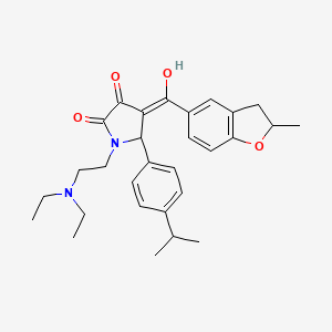 1-[2-(diethylamino)ethyl]-3-hydroxy-4-[(2-methyl-2,3-dihydro-1-benzofuran-5-yl)carbonyl]-5-[4-(propan-2-yl)phenyl]-1,5-dihydro-2H-pyrrol-2-one