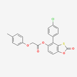 4-(4-Chlorophenyl)-2-oxo-1,3-benzoxathiol-5-yl (4-methylphenoxy)acetate