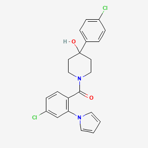 molecular formula C22H20Cl2N2O2 B11126971 [4-(4-chlorophenyl)-4-hydroxypiperidino][4-chloro-2-(1H-pyrrol-1-yl)phenyl]methanone 