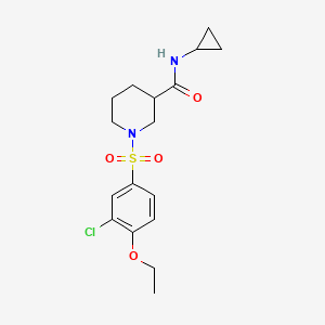 molecular formula C17H23ClN2O4S B11126974 1-(3-Chloro-4-ethoxybenzenesulfonyl)-N-cyclopropylpiperidine-3-carboxamide 