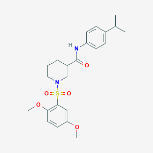 molecular formula C23H30N2O5S B11126977 1-[(2,5-dimethoxyphenyl)sulfonyl]-N-[4-(propan-2-yl)phenyl]piperidine-3-carboxamide 