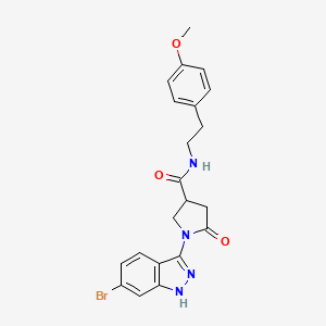 molecular formula C21H21BrN4O3 B11126987 1-(6-bromo-1H-indazol-3-yl)-N-(4-methoxyphenethyl)-5-oxo-3-pyrrolidinecarboxamide 