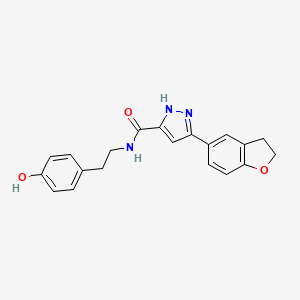 5-(2,3-dihydro-1-benzofuran-5-yl)-N-[2-(4-hydroxyphenyl)ethyl]-1H-pyrazole-3-carboxamide