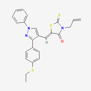 3-allyl-5-((Z)-1-{3-[4-(ethylsulfanyl)phenyl]-1-phenyl-1H-pyrazol-4-yl}methylidene)-2-thioxo-1,3-thiazolan-4-one