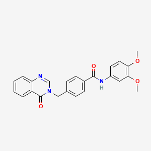 molecular formula C24H21N3O4 B11127029 N-(3,4-dimethoxyphenyl)-4-[(4-oxoquinazolin-3(4H)-yl)methyl]benzamide 