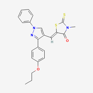 (5Z)-3-methyl-5-{[1-phenyl-3-(4-propoxyphenyl)-1H-pyrazol-4-yl]methylidene}-2-thioxo-1,3-thiazolidin-4-one