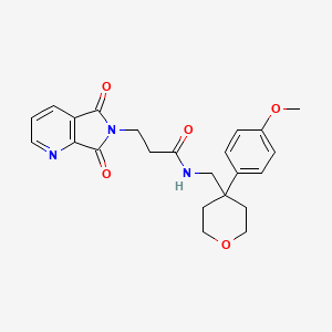 3-(5,7-dioxo-5,7-dihydro-6H-pyrrolo[3,4-b]pyridin-6-yl)-N-{[4-(4-methoxyphenyl)tetrahydro-2H-pyran-4-yl]methyl}propanamide