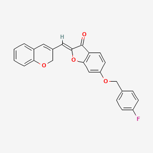 2-(2H-chromen-3-ylmethylene)-6-[(4-fluorophenyl)methoxy]benzo[b]furan-3-one