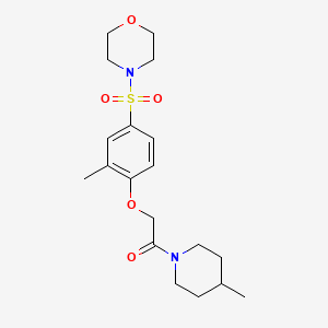 molecular formula C19H28N2O5S B11127079 2-[2-Methyl-4-(morpholin-4-ylsulfonyl)phenoxy]-1-(4-methylpiperidin-1-yl)ethanone 