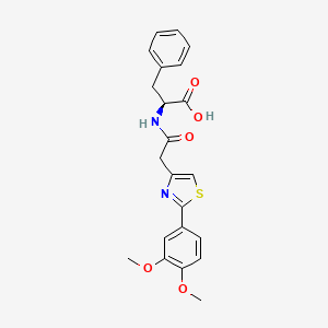 molecular formula C22H22N2O5S B11127112 N-{[2-(3,4-dimethoxyphenyl)-1,3-thiazol-4-yl]acetyl}-L-phenylalanine 