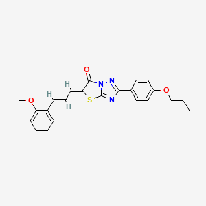 molecular formula C23H21N3O3S B11127130 5-[(Z,2E)-3-(2-methoxyphenyl)-2-propenylidene]-2-(4-propoxyphenyl)[1,3]thiazolo[3,2-b][1,2,4]triazol-6-one 