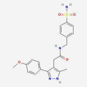 2-[3-(4-methoxyphenyl)-5-methyl-1H-pyrazol-4-yl]-N-(4-sulfamoylbenzyl)acetamide