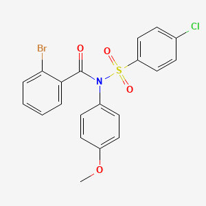 molecular formula C20H15BrClNO4S B11127139 2-bromo-N-[(4-chlorophenyl)sulfonyl]-N-(4-methoxyphenyl)benzamide 