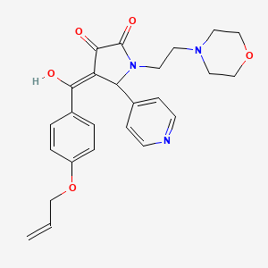 molecular formula C25H27N3O5 B11127158 3-hydroxy-1-[2-(morpholin-4-yl)ethyl]-4-{[4-(prop-2-en-1-yloxy)phenyl]carbonyl}-5-(pyridin-4-yl)-1,5-dihydro-2H-pyrrol-2-one 