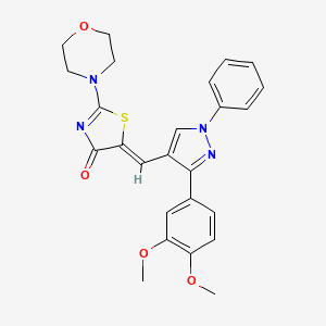 (5Z)-5-{[3-(3,4-dimethoxyphenyl)-1-phenyl-1H-pyrazol-4-yl]methylidene}-2-(morpholin-4-yl)-1,3-thiazol-4(5H)-one