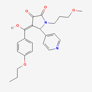 molecular formula C23H26N2O5 B11127181 3-hydroxy-1-(3-methoxypropyl)-4-[(4-propoxyphenyl)carbonyl]-5-(pyridin-4-yl)-1,5-dihydro-2H-pyrrol-2-one 