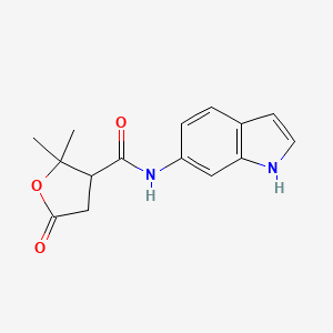 molecular formula C15H16N2O3 B11127182 N-(1H-indol-6-yl)-2,2-dimethyl-5-oxotetrahydro-3-furancarboxamide 