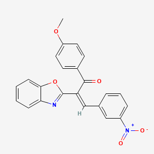 molecular formula C23H16N2O5 B11127186 (2Z)-2-(1,3-benzoxazol-2-yl)-1-(4-methoxyphenyl)-3-(3-nitrophenyl)prop-2-en-1-one 