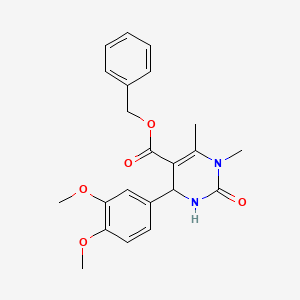 molecular formula C22H24N2O5 B11127190 Benzyl 4-(3,4-dimethoxyphenyl)-1,6-dimethyl-2-oxo-1,2,3,4-tetrahydropyrimidine-5-carboxylate 