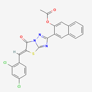 3-[(5Z)-5-(2,4-dichlorobenzylidene)-6-oxo-5,6-dihydro[1,3]thiazolo[3,2-b][1,2,4]triazol-2-yl]naphthalen-2-yl acetate