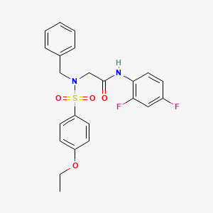 molecular formula C23H22F2N2O4S B11127218 N~2~-benzyl-N-(2,4-difluorophenyl)-N~2~-[(4-ethoxyphenyl)sulfonyl]glycinamide 