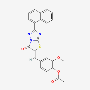 molecular formula C24H17N3O4S B11127224 2-methoxy-4-{(Z)-[2-(naphthalen-1-yl)-6-oxo[1,3]thiazolo[3,2-b][1,2,4]triazol-5(6H)-ylidene]methyl}phenyl acetate 