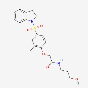 2-[4-(2,3-dihydro-1H-indol-1-ylsulfonyl)-2-methylphenoxy]-N-(3-hydroxypropyl)acetamide