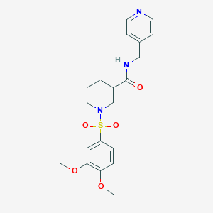 molecular formula C20H25N3O5S B11127232 1-(3,4-Dimethoxybenzenesulfonyl)-N-[(pyridin-4-YL)methyl]piperidine-3-carboxamide 