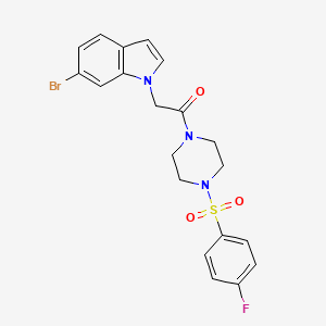 molecular formula C20H19BrFN3O3S B11127249 2-(6-bromo-1H-indol-1-yl)-1-{4-[(4-fluorophenyl)sulfonyl]piperazin-1-yl}ethanone 