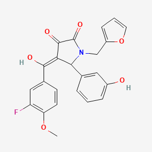 molecular formula C23H18FNO6 B11127252 4-[(3-fluoro-4-methoxyphenyl)carbonyl]-1-(furan-2-ylmethyl)-3-hydroxy-5-(3-hydroxyphenyl)-1,5-dihydro-2H-pyrrol-2-one 