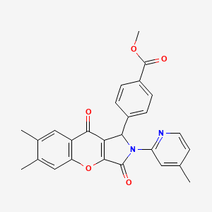 Methyl 4-[6,7-dimethyl-2-(4-methylpyridin-2-yl)-3,9-dioxo-1,2,3,9-tetrahydrochromeno[2,3-c]pyrrol-1-yl]benzoate