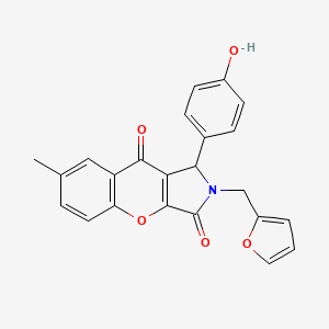 molecular formula C23H17NO5 B11127291 2-(Furan-2-ylmethyl)-1-(4-hydroxyphenyl)-7-methyl-1,2-dihydrochromeno[2,3-c]pyrrole-3,9-dione 